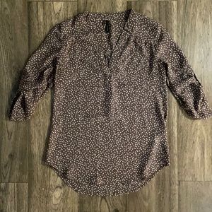 Maurices || Brown polka dot tunic top
